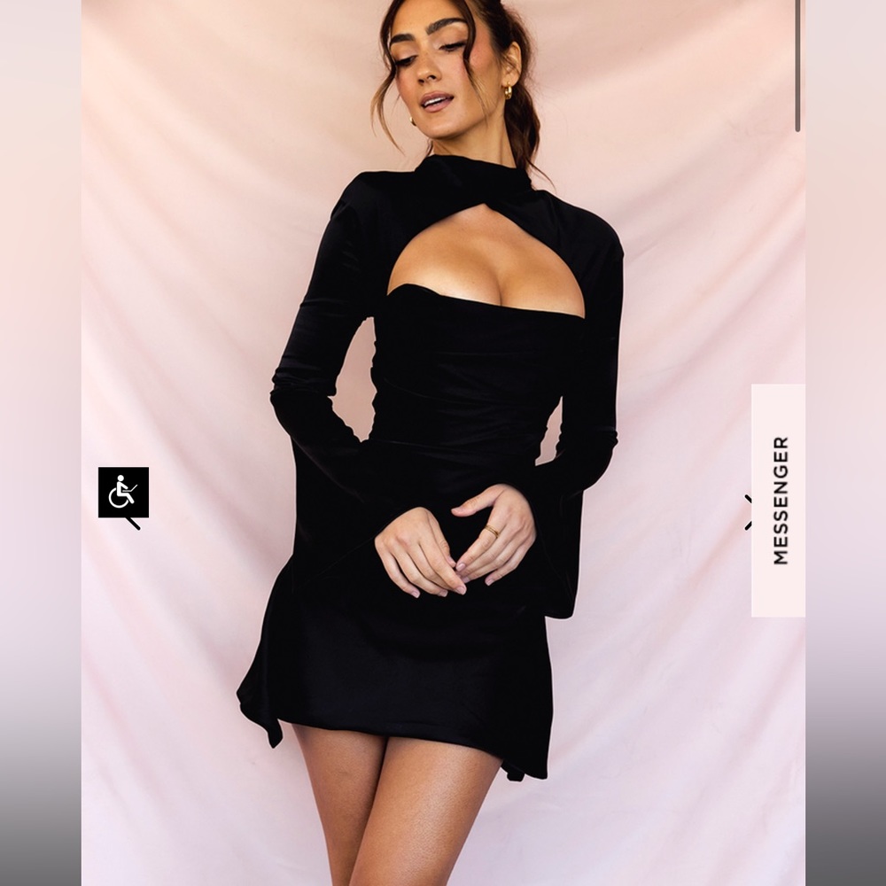 TOIRA BLACK DRAPED CORSET DRESS